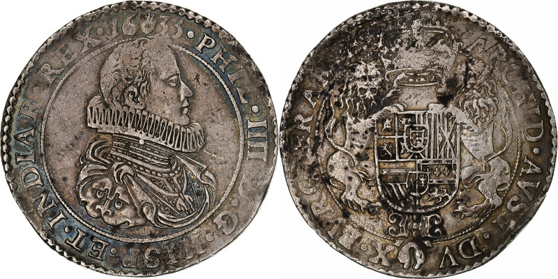 Spanish Netherlands, Duchy of Brabant, Philip IV, Ducaton, 1635, Anvers, Silver ...