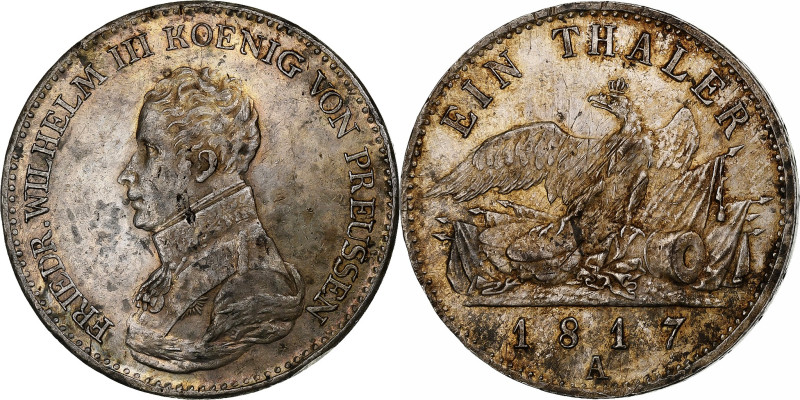 Kingdom of Prussia, Friedrich Wilhelm III, Thaler, 1817, Berlin, Silver 
 Bust ...