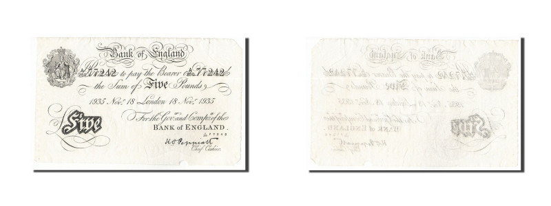Banknote, Great Britain, 5 Pounds, 1934, 1935-11-18, KM:335a, EF(40-45) 
 Londo...