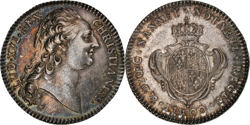 France, Token, Louis XVI, Conseillers du roi et notaires de Nantes, Silver 
 Ba...