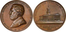 1866 Major General George Henry Thomas Medal. By Valentin Maurice Borrel, struck by Tiffany & Co. Bronze. About Uncirculated.
77 mm. Obv: Bust left w...
