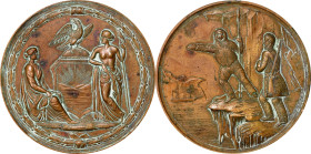 Undated (1857) State of New York Medal Awarded for the Successful Rescue of Dr. Elisha Kent Kane. By Tiffany & Co. Bronze. Extremely Fine, Residue, Ed...