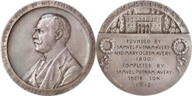 1914 Avery Library Medal. By Victor David Brenner, struck by Tiffany & Co. Smedley-102. Silver. Choice About Uncirculated.
63.4 mm. 131 grams, XRF te...