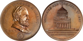 1897 Grant Monument Medal. By Tiffany & Co. Miller-11. Bronze. Mint State.
64 mm. Edge with additional inscription COPPER BRONZED 86 DWTS. STG. SILVE...