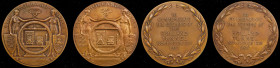 Lot of (2) 1927 Holland Tunnel Opening Medals. By Tiffany & Co. Bronze. Mint State.
50 mm. Obv: Standing figures of New York and New Jersey flanking ...