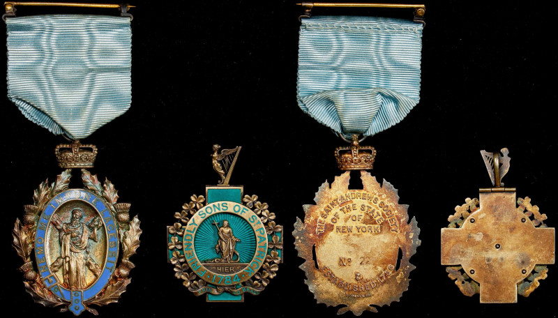 Lot of (2) Catholic Society Badges. By Tiffany & Co. Bronze with Enamels. About ...