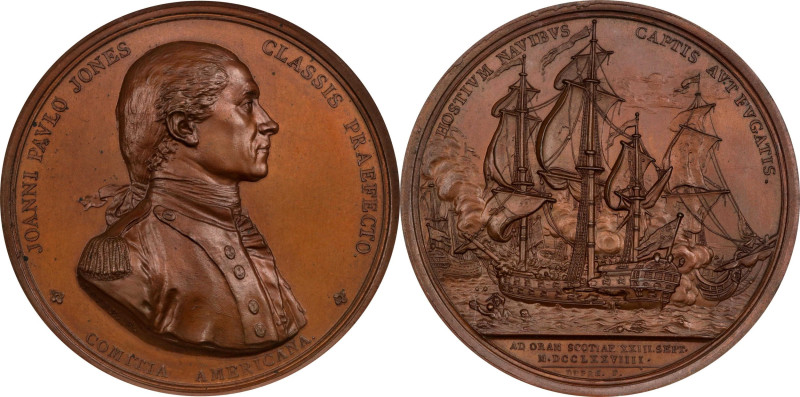 "1779" (1845-1860) Captain John Paul Jones / Bonhomme Richard vs. Serapis Medal....