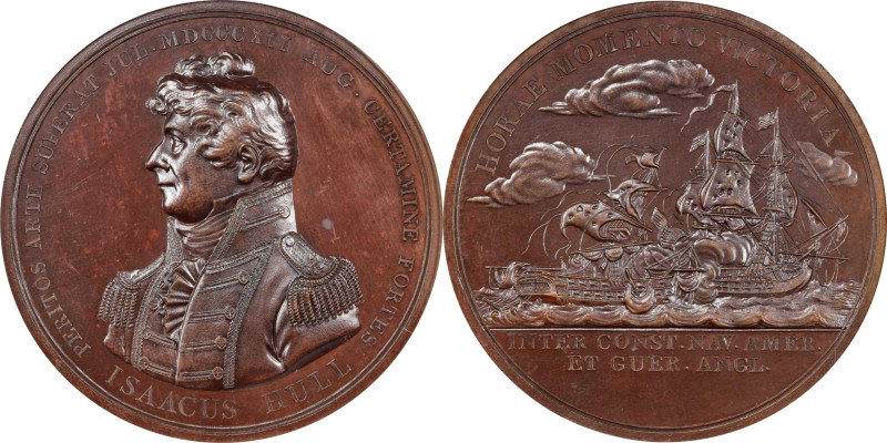 "1812" Captain Isaac Hull / USS Constitution vs. HMS Guerriere Naval Medal. Juli...