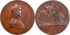 "1813" Master Commandant Oliver H. Perry / Battle of Lake Erie Naval Medal. Julian NA-20. Bronze. Mint State.
59 mm. This lot includes NGC insert #36...