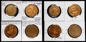 Lot of (4) 1899 Admiral Dewey-Related Medals and Tokens. Brass.
Included are: Compliments of the leader, Scranton, 31 mm, Extremely Fine; Syracuse ch...