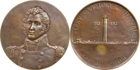 1913 Oliver Hazard Perry's Victory Centennial Medal. By E.E. Codman, Struck by Gorham Co. Bronze. About Uncirculated, Reverse Spot.
48 mm. Obv: Bust ...