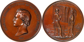 "1853" Franklin Pierce Indian Peace Medal. Bronze. First Size. Julian IP-32, Prucha-49. Mint State.
76 mm.

Estimate: $300