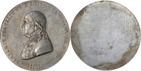"1790" (ca. mid 19th century?) Benjamin Franklin Died Philadelphia Shell Medal. Greenslet GM-25 (?), as Fuld FR.ME.NL.10. Lead. MS-61 (PCGS).
43 mm. ...