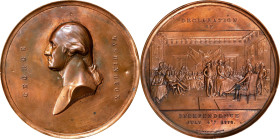 "1776" (post-1850) Declaration of Independence Medal. Electrotype. Musante GW-181A, Baker-53F. Copper. Mint State, Damaged, Cleaned.
91 mm.

Estima...