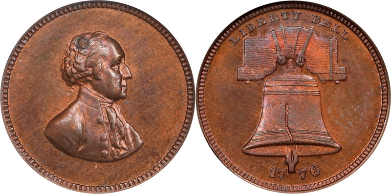 "1776" (ca. 1876) Liberty Bell Medalet. Paquet First Obverse - Second Liberty Be...