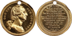 Undated (ca. 1876) God and Our Country - The Lord's Prayer, No Star Medalet by George B. Soley. Musante GW-927, Baker-651. Brass, Gilt. MS-66 DPL (NGC...