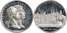 1881 Yorktown Centennial Medal. Musante GW-963, Baker-452C. White Metal. Specimen-63 (PCGS).
50.8 mm.
From Heritage's Certified American Tokens & Me...