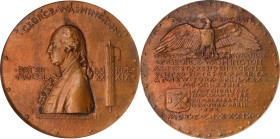 1889 Washington Inaugural Centennial, Committee of the Celebration Medal. By Augustus Saint-Gaudens and Philip Martiny. Musante GW-1135, Douglas-53. B...