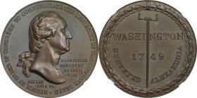 "1749" (1904) Washington Monument Association Medal. Surveyed Alexandria. Baker-1826. Bronze. MS-66 (NGC).
40 mm.

Estimate: $125