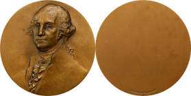 Undated (1939) George Washington Portrait Medal. Unsigned, after Gilbert Stuart. Baker-3001, var. Bronze. Mint State.
64 mm. Uniface obverse impressi...