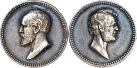 Undated (1882) U.S. Mint Lincoln and Garfield Medal. Second Size. Cunningham 22-330S, King-541, Julian PR-41. Silver. Mint State.
18.5 mm.

Estimat...