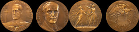 Lot of (2) 1917 Woodrow Wilson Medals. Bronze. Mint State.
68 mm. Included are: Fight for Liberty; and Liberty, Justice, Peace.

Estimate: $100