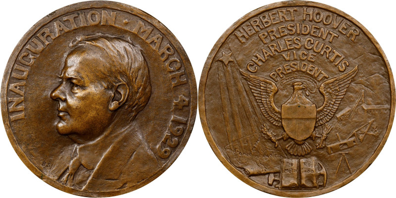 1929 Herbert Hoover Inaugural Medal. Dusterberg OIM-7B70, MacNeil HCH-1929-2. Br...