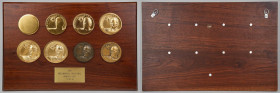 Eight-Piece 1989 George H.W. Bush Inaugural Medal Process Set. By Medallic Art Co. Bronze. No. 31/50. Mint State.
Sizes range from 70 mm to 84 mm, th...
