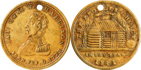 1841 William Henry Harrison Campaign Medal. DeWitt-WHH 1840-56. Brass. Choice About Uncirculated.
24 mm. Pierced for suspension.
From the Lucius S. ...