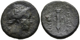 KINGS OF BITHYNIA. Prusias I (238-183 BC). Nicomedia.
AE Bronze (19.6mm 5.62g)
Obv: Laureate head of Apollo right.
Rev: ΒΑΣΙΛΕΩΣ ΠΡΟΥΣΙΟΥ. Bow and ...