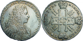 RUSSIAN COIN
PETER II, 1727-1730
Rouble 1728, Moscow.
27.19 g.
Bitkin 19. Uzdenikov 686. Dav. 1668.
Very fine-good very fine.
UBS, Auction 67, 6...