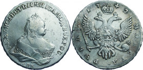 RUSSIAN COIN
ELIZABETH I, 1741-1761

Rouble 1742, St. Petersburg.
25.56 g.
Bitkin 249, Uzdenikov 770, Dav. 1677.
Very fine
UBS, Auction 67, 6-8...