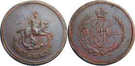 RUSSIAN COIN
CATHERINE II, 1762-1796
Denga 1765. Ekaterinenburg. Novodel.
4.42 g.
Bitkin H740. Uzdenikov 2873.
Excellent
UBS, Auction 67, 6-8.09...
