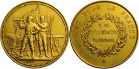 FRANCE
GOLD MEDAL SIGNED A. DESAIDE
Tout pour la FRANCE, les Girondins de Bordeaux
25.1 g. Gold.
Alphonse Desaide (1850-1911)
French engraver, me...
