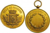 FRANCE
VILLE DE SOISSONS, CONCOURS INTERNATIONAL DE MUSIQUE, 8 & 9 JUIN 1879
Medal, 21.82 g. Gold.