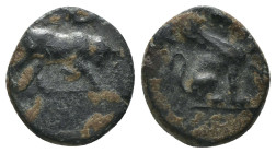 Caria. Kaunos. (350-300 BC) Bronze Æ. Obv: bull butting right. Rev: sphinx seated right. Weight 1,22 gr - Diameter 10 mm