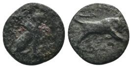 Caria. Kaunos. (350-300 BC) Bronze Æ. Obv: bull butting right. Rev: sphinx seated right. Weight 1,33 gr - Diameter 11 mm