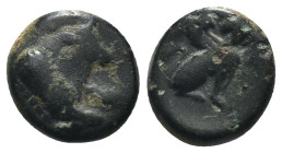 Caria. Kaunos. (350-300 BC) Bronze Æ. Obv: forepart of bull right. Rev: sphinx seated right. Weight 1,40 gr - Diameter 9 mm