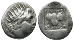 Caria. Rhodos. (305-275 BC) AR Obol. Obv: head of Helius right. Rev: rose. Weight 2,16 gr - Diameter 13 mm