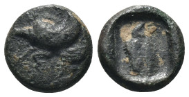 Caria. Rhodos. (480-408 BC) AR Obol. Obv: winged forepart of boar left. Rev: head of Athena right. Weight 1,17 gr - Diameter 10 mm