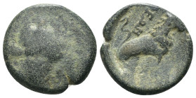 Galatia. Pessinos. (2nd-1st Century BC) Æ Bronze. Obv: head of Cybele right. Rev: lion seated right. Weight 4,00 gr - Diameter 15 mm