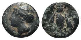 Ionia. Ephesos. (4th Century BC) Bronze Æ. Obv: bust of Artemis left. Rev: bee. Weight 1,16 gr - Diameter 10 mm