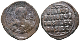 Basil II. and Constantine VIII. (1020-1028 AD). Follis. Constantinople. Obv: bust of Christ facing holding book. Rev: legend in four lines. Weight 11,...