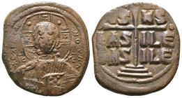 Basil II. and Constantine VIII. (1020-1028 AD). Follis. Constantinople. Obv: bust of Christ facing holding book. Rev: legend in four lines. Weight 13,...