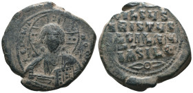 Basil II. and Constantine VIII. (1020-1028 AD). Follis. Constantinople. Obv: bust of Christ facing holding book. Rev: legend in four lines. Weight 14,...