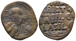 Basil II. and Constantine VIII. (1020-1028 AD). Follis. Constantinople. Obv: bust of Christ facing holding book. Rev: legend in four lines. Weight 8,3...