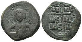 Basil II. and Constantine VIII. (1020-1028 AD). Follis. Constantinople. Obv: bust of Christ facing holding book. Rev: legend in four lines. Weight 9,3...