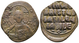 Basil II. and Constantine VIII. (1020-1028 AD). Follis. Constantinople. Obv: bust of Christ facing holding book. Rev: legend in four lines. Weight 9,5...