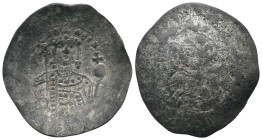 John II. Comnenus. (1118-1143 AD) BI Aspron trachy. Constantinople. Obv: christ facing. Rev: John II. facing holding globus cruciger. Weight 2,88 gr -...