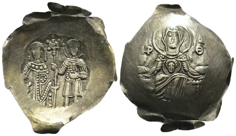 Manuel I. Comnenus. (1143-1180 AD) BI Aspron trachy. Obv: christ enthroned facin...